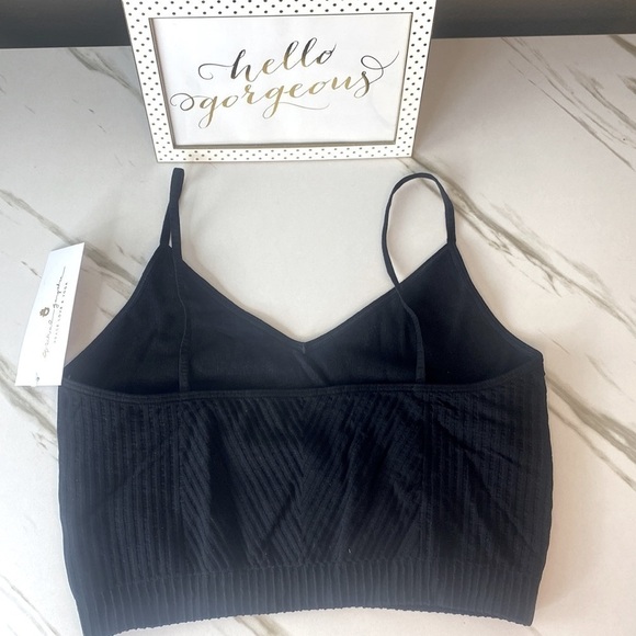 Spiritual Gangster Brami Seamless Row Ribbed Active Brami NWT SZ M/L in Black - Picture 5 of 9